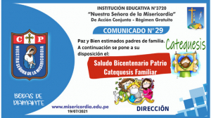 Saludo por Bicentenario y Catequesis