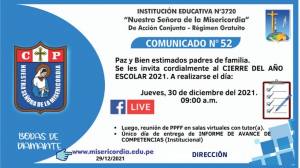 CIERRE DEL A&Ntilde;O ESCOLAR 2021