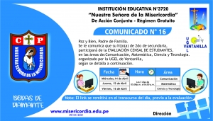 EVALUACI&Oacute;N CENSAL 2DO SECUNDARIA