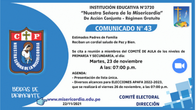 CITACI&Oacute;N COMIT&Eacute; DE AULA